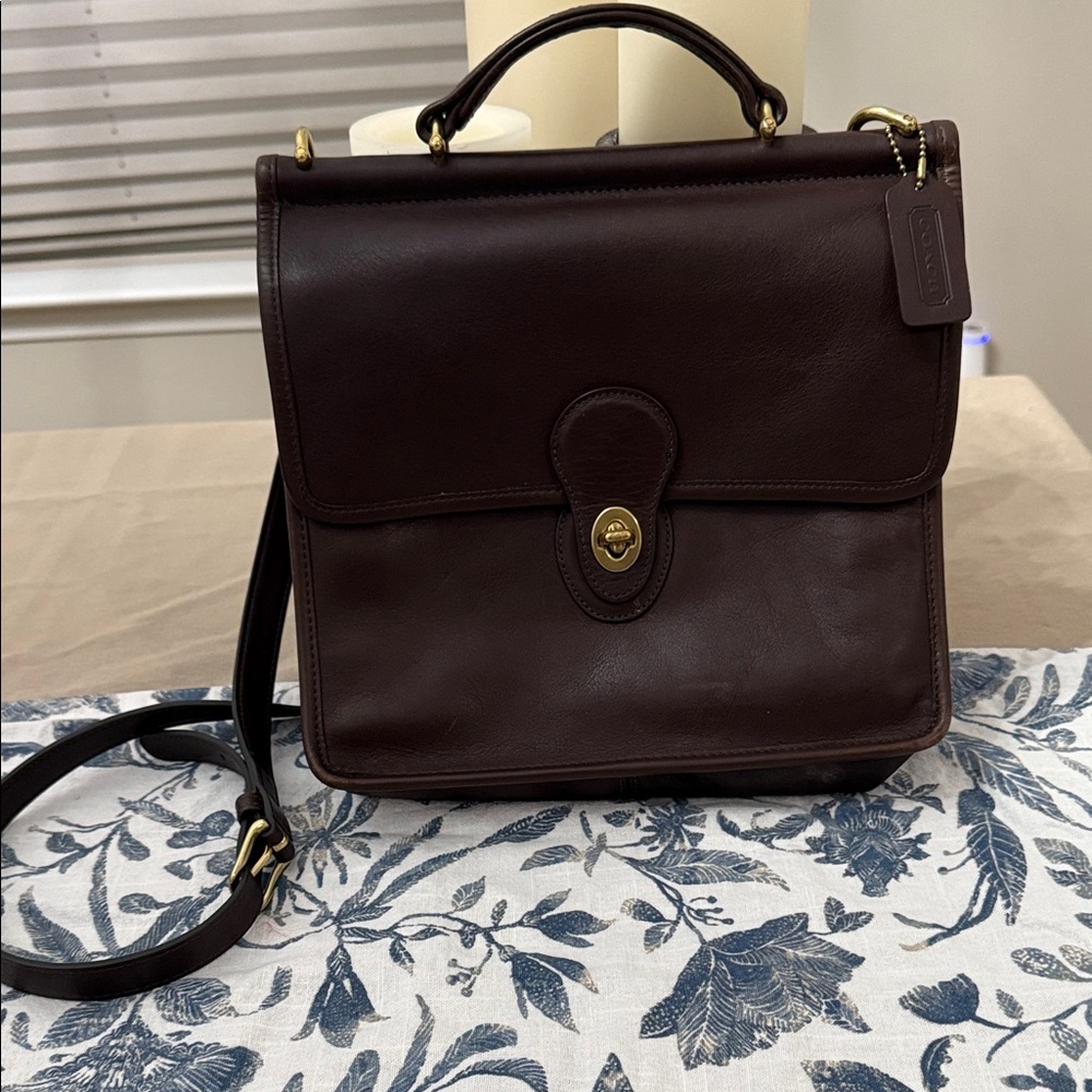 Coach Dark Brown Leather Willis Bag